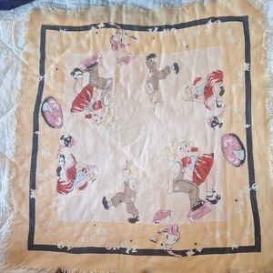 Vintage. 22" Square "Georgie Porgie Head Scarf."